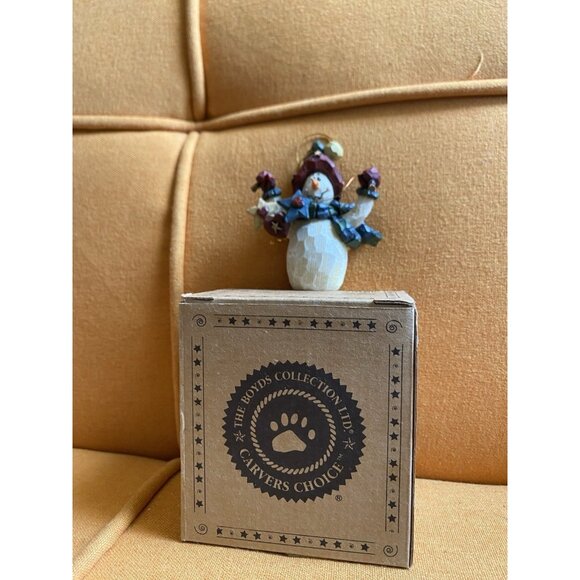 Boyds Bears Carvers Choice 1999 Avery Frostbuns Snowman Ornament Retired - Picture 2 of 7